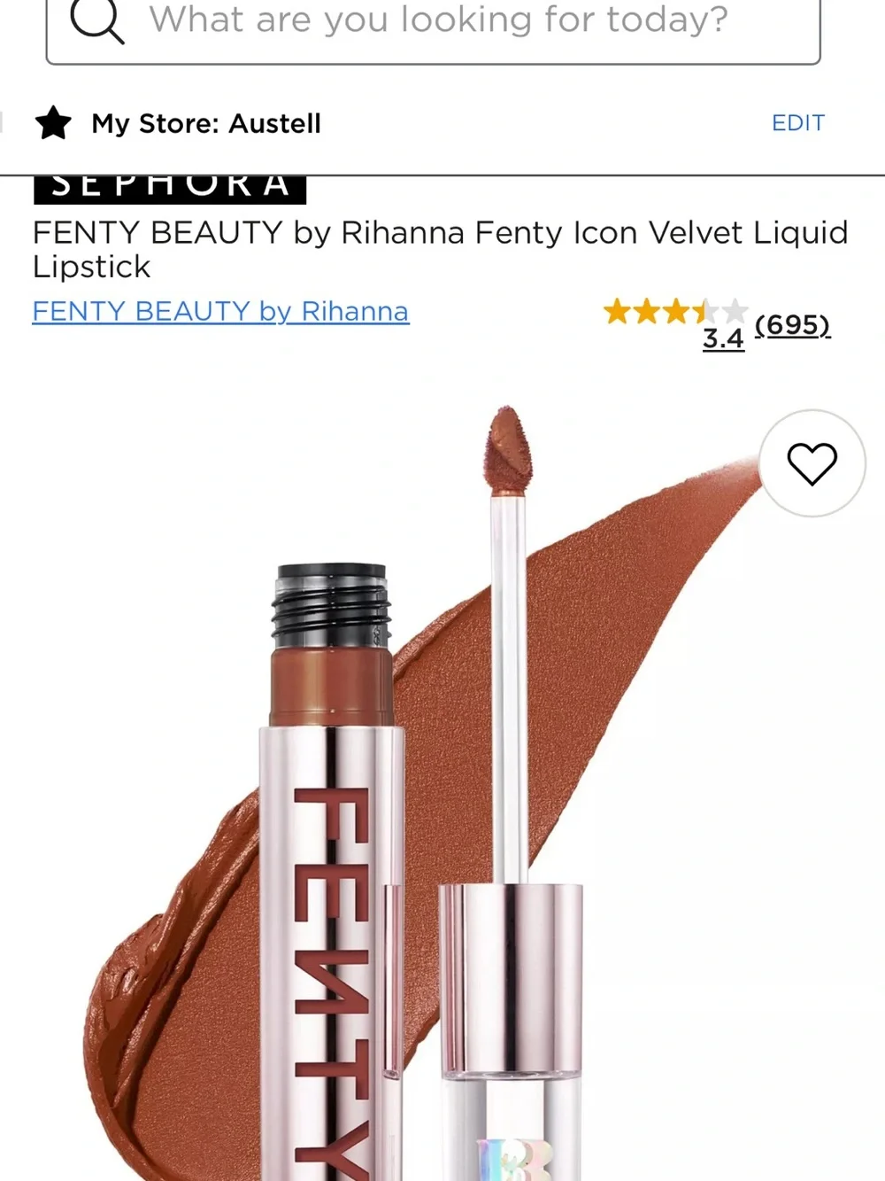 Fenty Icon Velvet Liquid Lipstick in shade 08 Pow'r Thirsty — caramel nude